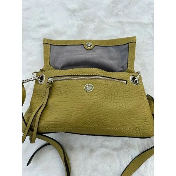 Vince Camuto Bubble Lamb Leather Flap Crossbody- Lucia olive oil women bag